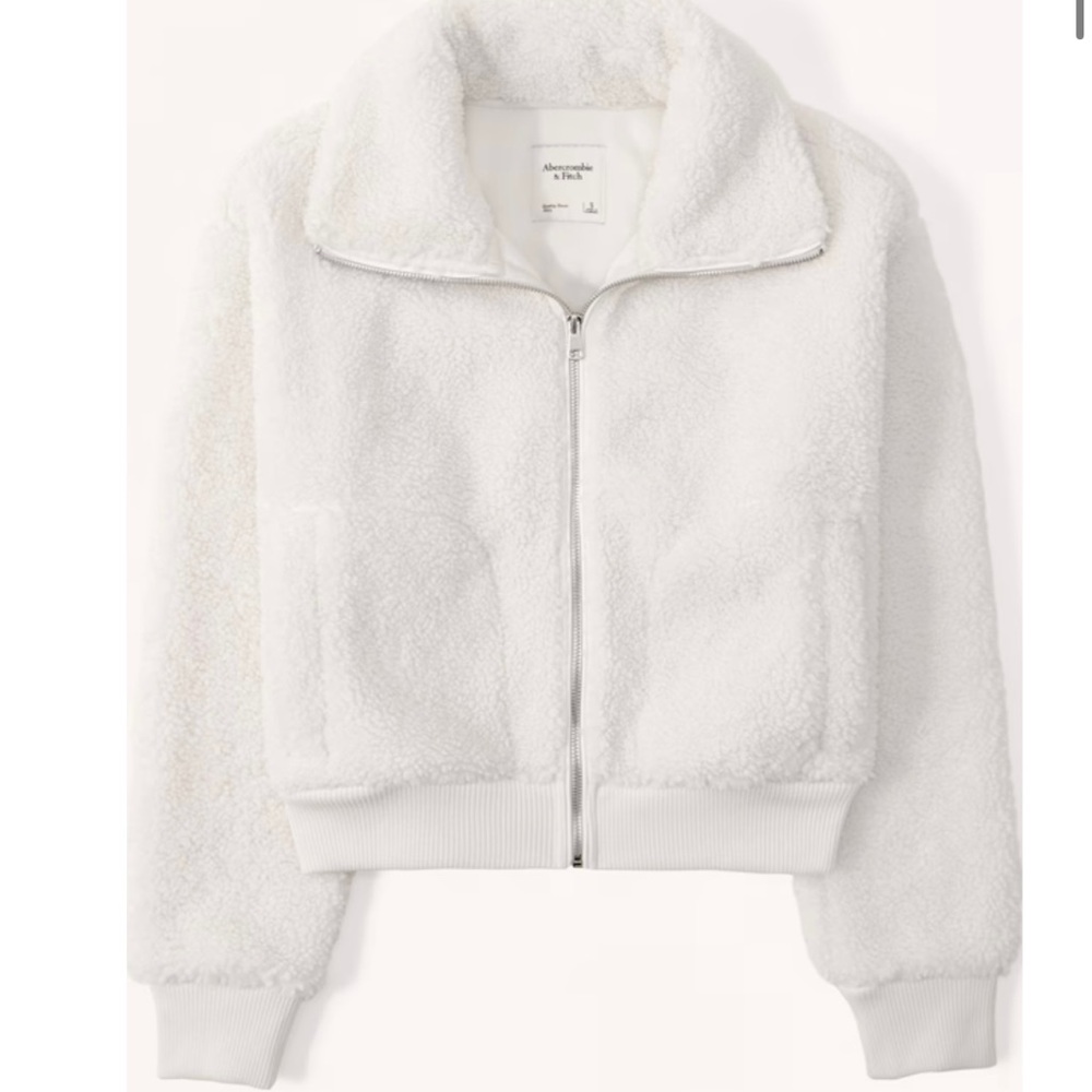Abercrombie and Fitch Sherpa Mockneck Full-Zip Jacket Brand New